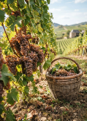 Grauburgunder Wein auf Rebe